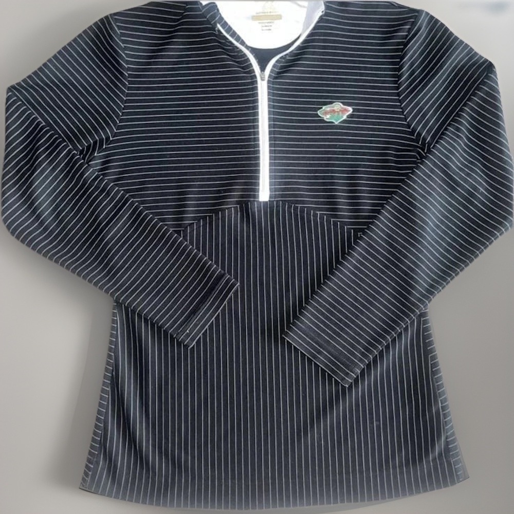 Minnesotaβ Wild Womenβs Cutter & Buck 1/4 Zip Pullover Size XS Black White